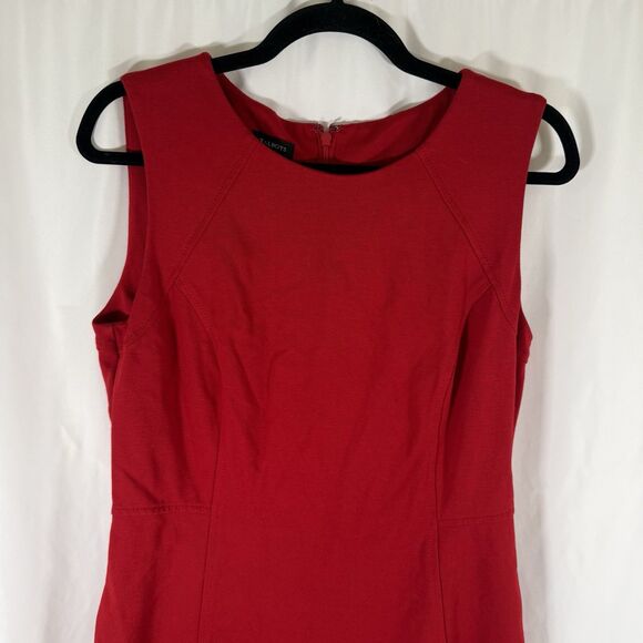 Talbots Knee Length Dress Women's 6 Red Sleeveless Zip Back Round Neck - Picture 2 of 11
